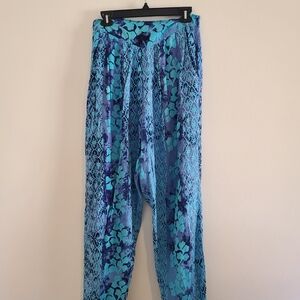 Passport Blue and Aqua Wide Leg Pants